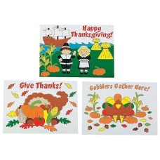 12-Pack Color Your Own Thanksgiving Placemats Art Craft