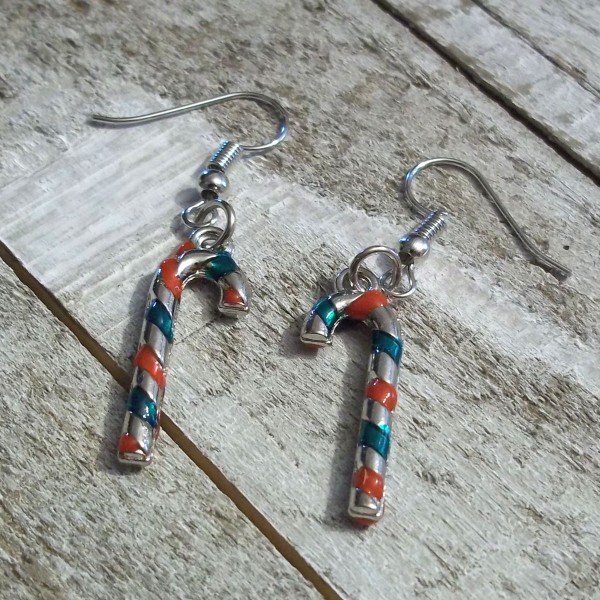 Christmas Candy Cane Charms Earring Set Christmas Candy Cane Charms Earring Set