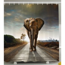 Strolling Elephant Shower Curtain