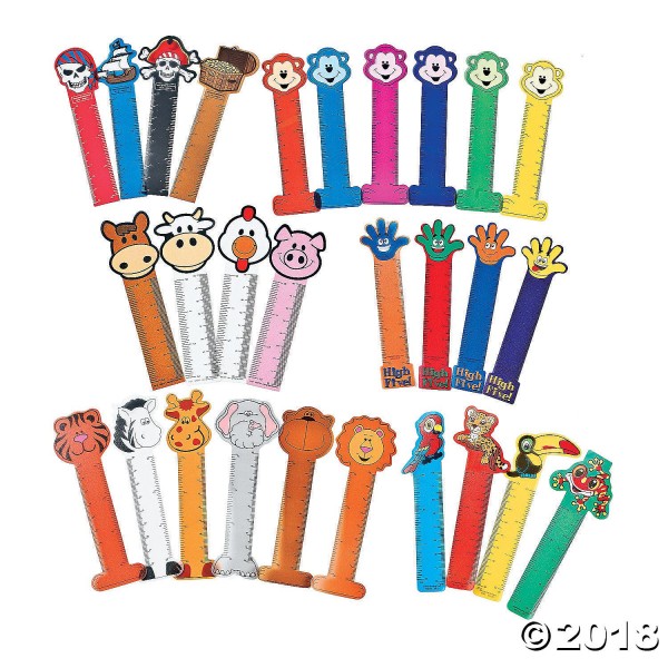 Assorted Fun Design Plastic Bookmarks with Rulers Assorted Fun Design Plastic Bookmarks with Rulers
