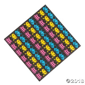 RTD-4123 : 16-Pack Retro 80s Party Beverage Space Invaders Napkins at RTD Gifts