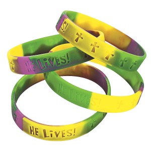 RTD-4149 : He Lives! Rubber Friendship Bracelets at RTD Gifts