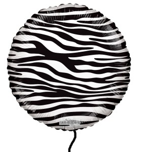 RTD-4154 : Zebra Black and White Striped 18 inch Mylar Helium Balloon at RTD Gifts