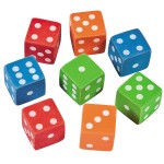 12-Pack Large Colorful Dice Rubber Erasers