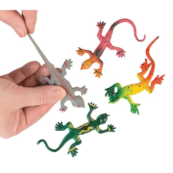 18 Pack Stretchy Rubber Lizards Kids Safari Jungle Birthday Party Favors Toy Mix