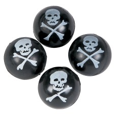 24-Pack Jolly Roger Pirate Skull and Crossbones Bouncing Balls