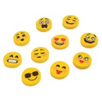 10-Pack Mini Rubber Emoji Smiley Face Emote Erasers