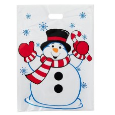 Large 17 inch Happy Snowman Plastic Goodie Bags