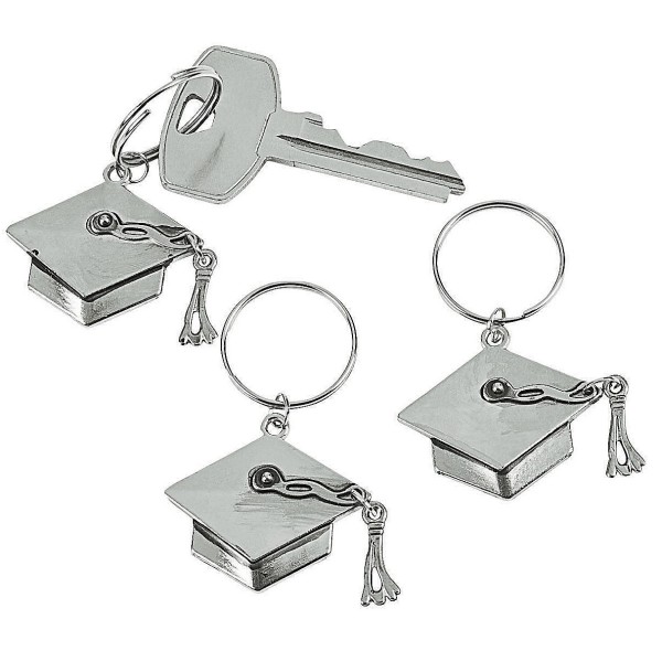 Pewtertone Graduation Cap Keychain Gift for High School or College Graduate