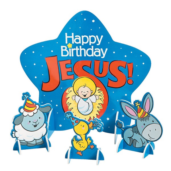 Happy Birthday Jesus Centerpiece Set Christmas Nativity Table Decoration 4pc Happy Birthday Jesus Centerpiece Set Christmas Nativity Table Decoration 4pc