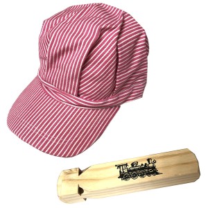 RTD-5005 : Deluxe Pink Train Engineer Hat and Train Whistle Set for Children at RTD Gifts