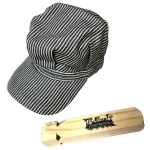 RTD-5006 : Deluxe Train Engineer Railroad Conductor Hat and Train Whistle Set for Children at RTD Gifts
