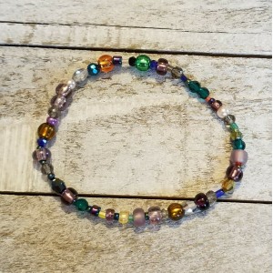 TYD-1134 : Handmade Glass Beaded Multi Color Stretch Bracelet at RTD Gifts