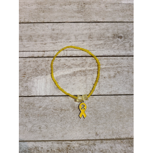 TYD-1188 : Autism Yellow Tiny Seed Bead Puzzle Awareness Ribbon Bracelet at RTD Gifts