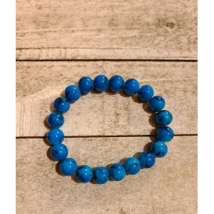 TYD-1191 : Stretch Glass Marbled Beads 6 Inch Blue Bracelet at RTD Gifts