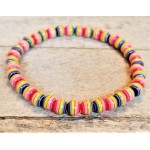 Rainbow Beaded Bracelet Handmade Stretch Jewelry Vibrant Colorful Gift Rainbow Beaded Bracelet Handmade Stretch Jewelry Vibrant Colorful Gift