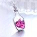 RTD-3676 : Bottle Frame Pink Crystal Heart Pendant Necklace at RTD Gifts