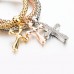 RTD-3847 : Multilayer 3pc Gold Silver Copper Cross Fashion Bracelet at RTD Gifts