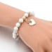 RTD-3855 : White Marble Bead with Heart Charm Bracelet at RTD Gifts