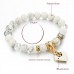 RTD-3855 : White Marble Bead with Heart Charm Bracelet at RTD Gifts