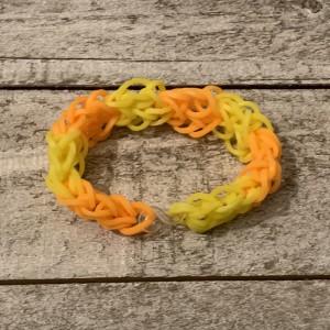 AJD-1110 : Yellow And Orange Rainbow Loom Honeycomb Bracelet at RTD Gifts