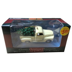 RDD-1150 : Die-cast Metal 1948 Ford F-1 Pickup Truck with Christmas Tree Vintage Ornament at RTD Gifts