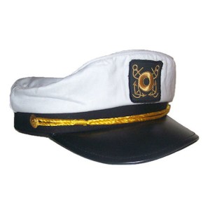 RTD-1382 : Deluxe Youth White Yacht Navy Captains Sailor Hat - Adjustable at RTD Gifts