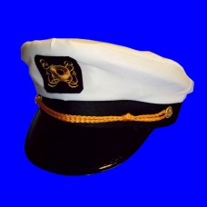 White Yacht Navy Captains Sailor Hat Party Costume Accessory