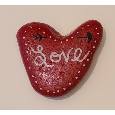 Heart Shaped painted Love Rock Art